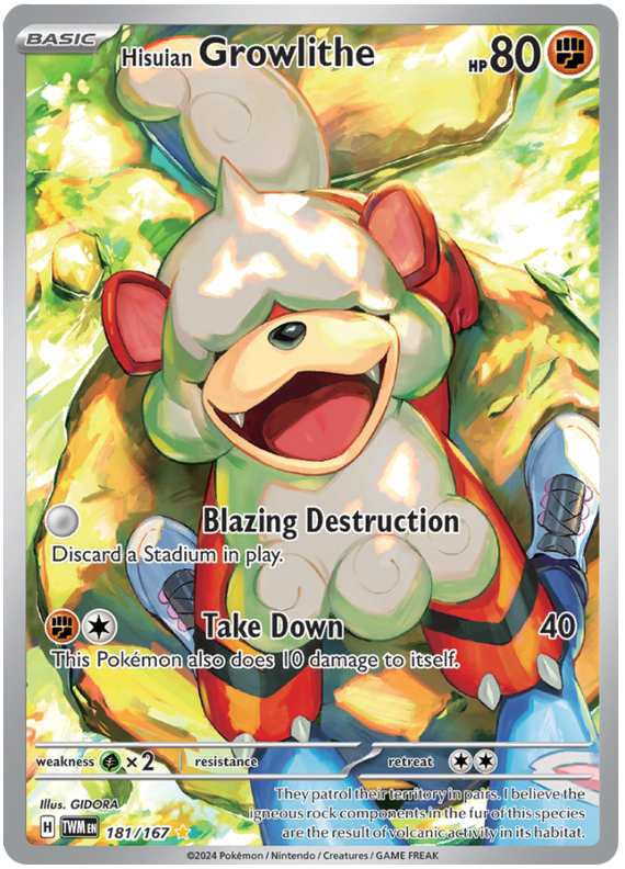 Hisuian Growlithe Twilight Masquerade 181 Pokemon Card