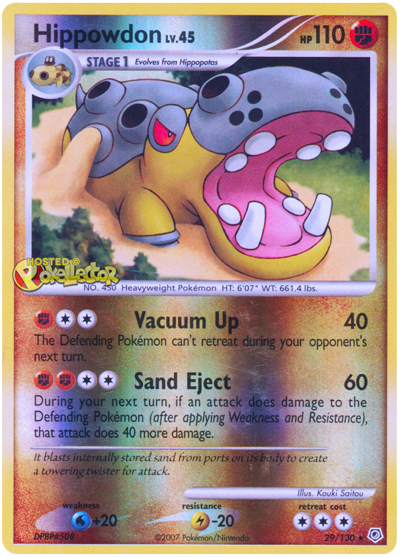 Pokemon Card - Diamond & Pearl 29/130 - HIPPOWDON (rare)