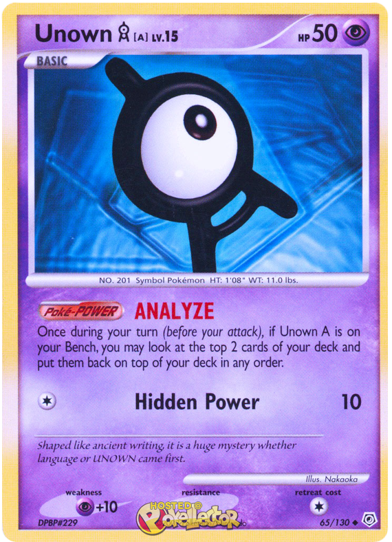 Unown A - Diamond & Pearl #65 Pokemon Card