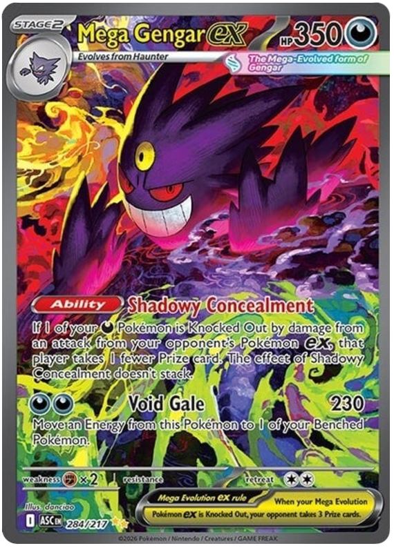 Mega Gengar Ex Ascended Heroes 284 Pokemon Card