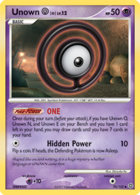 Unown X 71/132 Diamond & Pearl Uncommon Reverse Holo Pokemon Card Near