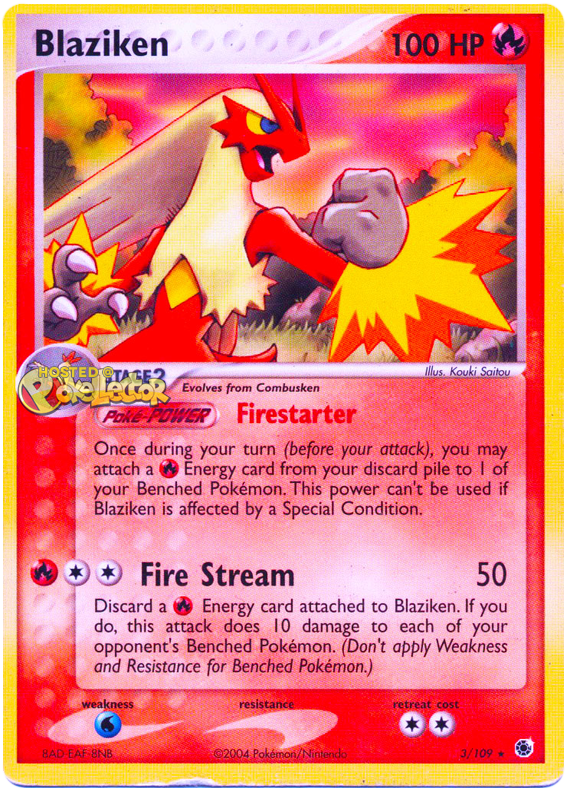 Blaziken 15/109 EX Ruby & Sapphire Rare Non-Holo Pokemon Card NM