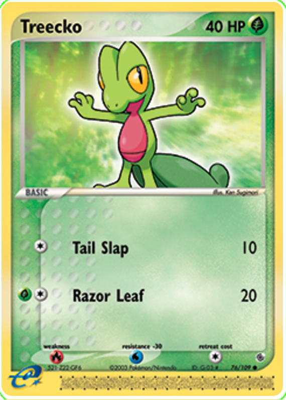 Pokémon Card EX Ruby And Sapphire Treecko 75/109